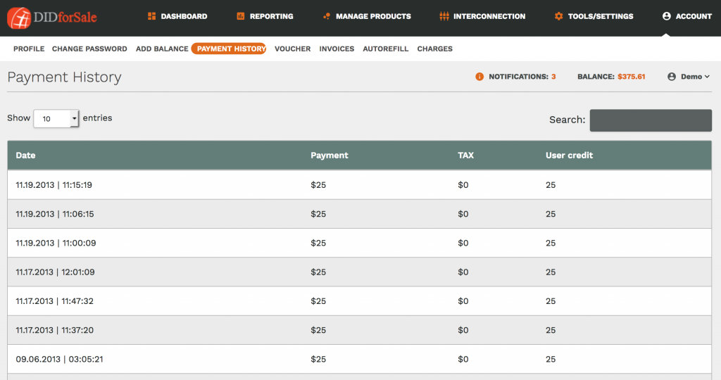 Account Details | Payment Details | Payment History