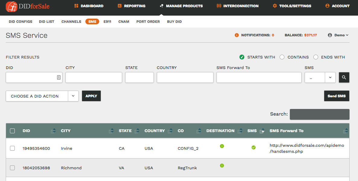 sms-api-configuration